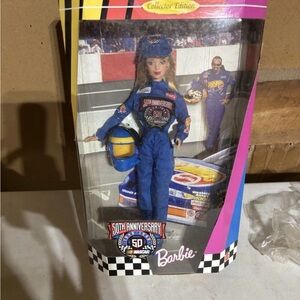 Barbie 50th Anniversary NASCAR Doll in Blue Racing Suit